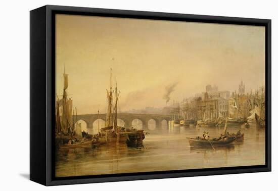 A View of Newcastle from the River Tyne-Thomas Miles Richardson-Framed Stretched Canvas