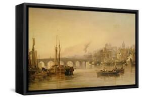 A View of Newcastle from the River Tyne-Thomas Miles Richardson-Framed Stretched Canvas