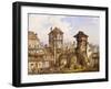 A View of Nurnberg, 1856 (Watercolour Heightened with White on Paper)-Angelo Quaglio-Framed Giclee Print