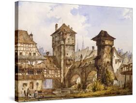 A View of Nurnberg-Angelo Quaglio-Stretched Canvas