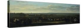 A View of Old Newmarket with Figures and Horses on the Heath-John Wootton-Stretched Canvas