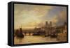 A View of Paris, France-James Webb-Framed Stretched Canvas