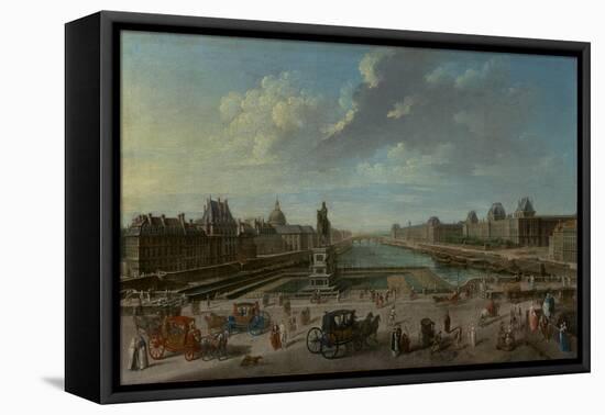 A View of Paris from the Pont Neuf, 1763-Nicolas Jean Baptiste Raguenet-Framed Stretched Canvas