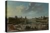 A View of Paris from the Pont Neuf, 1763-Nicolas Jean Baptiste Raguenet-Stretched Canvas
