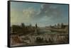 A View of Paris from the Pont Neuf, 1763-Nicolas Jean Baptiste Raguenet-Framed Stretched Canvas