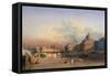 A View of Paris from the Seine-Louis Nicolas Matout-Framed Stretched Canvas