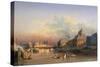 A View of Paris from the Seine-Louis Nicolas Matout-Stretched Canvas