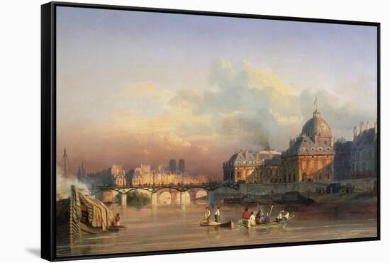 A View of Paris from the Seine-Louis Nicolas Matout-Framed Stretched Canvas