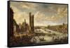 A View of Paris looking toward the Louvre and the Tour de Nesle. 1671-77-Peeter Bout-Framed Stretched Canvas