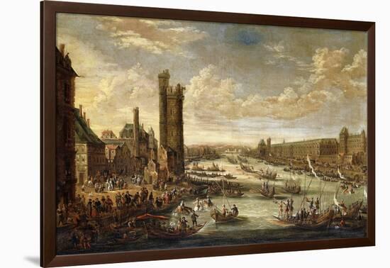 A View of Paris looking toward the Louvre and the Tour de Nesle. 1671-77-Peeter Bout-Framed Giclee Print