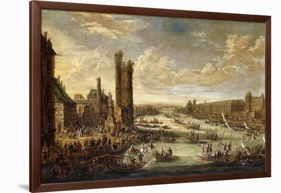 A View of Paris looking toward the Louvre and the Tour de Nesle. 1671-77-Peeter Bout-Framed Giclee Print