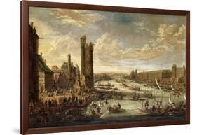 A View of Paris looking toward the Louvre and the Tour de Nesle. 1671-77-Peeter Bout-Framed Giclee Print