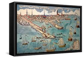 A View of Part of the Town of Boston and British Ships of War Landing Their Troops, 1768-null-Framed Stretched Canvas