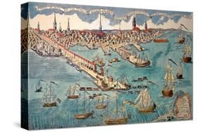 A View of Part of the Town of Boston and British Ships of War Landing Their Troops, 1768-null-Stretched Canvas