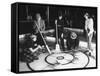 A View of People Playing a New Game Called Curling-George Strock-Framed Stretched Canvas