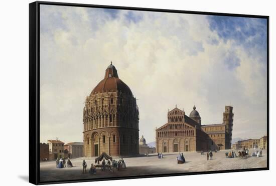 A View of Pisa, Italy-Hubert Sattler-Framed Stretched Canvas