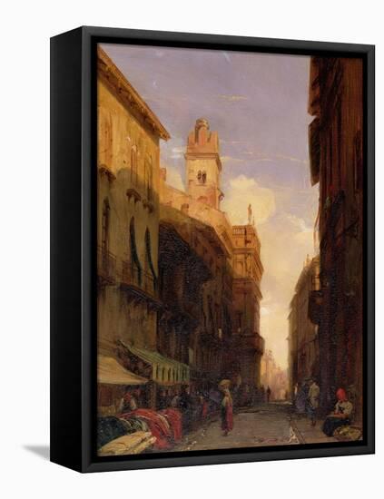 A View of Prince Maffei's Palace, Verona-Richard Parkes Bonington-Framed Stretched Canvas