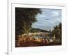 A View of Richmond Bridge with Boats on the River and Figures Promenading-J. M. W. Turner-Framed Giclee Print