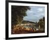 A View of Richmond Bridge with Boats on the River and Figures Promenading-J. M. W. Turner-Framed Giclee Print