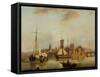 A View of Rochester with Shipping-John Thomas Serres-Framed Stretched Canvas