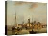 A View of Rochester with Shipping-John Thomas Serres-Stretched Canvas
