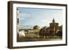 A View of Rome Along the Tiber, with the Church of San Giovanni Dei Fiorentini Beyond-Bernardo Bellotto-Framed Giclee Print