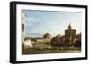A View of Rome Along the Tiber, with the Church of San Giovanni Dei Fiorentini Beyond-Bernardo Bellotto-Framed Giclee Print