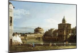 A View of Rome Along the Tiber, with the Church of San Giovanni Dei Fiorentini Beyond-Bernardo Bellotto-Mounted Giclee Print