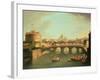 A View of Rome with the Bridge and Castel St. Angelo by the Tiber-Vanvitelli (Gaspar van Wittel)-Framed Giclee Print