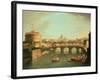 A View of Rome with the Bridge and Castel St. Angelo by the Tiber-Vanvitelli (Gaspar van Wittel)-Framed Giclee Print