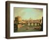 A View of Rome with the Bridge and Castel St. Angelo by the Tiber-Vanvitelli (Gaspar van Wittel)-Framed Giclee Print