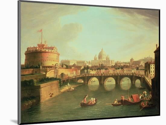 A View of Rome with the Bridge and Castel St. Angelo by the Tiber-Vanvitelli (Gaspar van Wittel)-Mounted Giclee Print