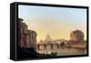 A View of Rome, with the Castel Sant'Angelo-Ippolito Caffi-Framed Stretched Canvas