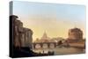 A View of Rome, with the Castel Sant'Angelo-Ippolito Caffi-Stretched Canvas