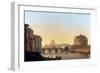 A View of Rome, with the Castel Sant'Angelo-Ippolito Caffi-Framed Giclee Print