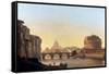 A View of Rome, with the Castel Sant'Angelo-Ippolito Caffi-Framed Stretched Canvas