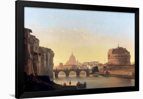 A View of Rome, with the Castel Sant'Angelo-Ippolito Caffi-Framed Giclee Print