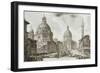 A View of Rome with the Two Churches of Santa Maria Di Loreto and the Church of Our Lady-Giovanni Battista Piranesi-Framed Giclee Print