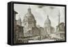 A View of Rome with the Two Churches of Santa Maria Di Loreto and the Church of Our Lady-Giovanni Battista Piranesi-Framed Stretched Canvas
