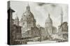 A View of Rome with the Two Churches of Santa Maria Di Loreto and the Church of Our Lady-Giovanni Battista Piranesi-Stretched Canvas