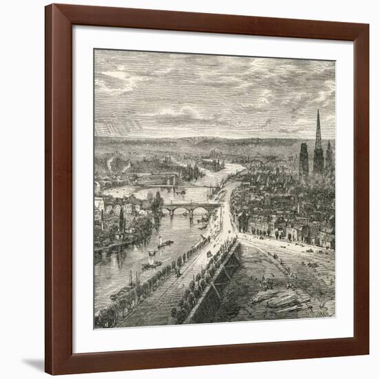 A View of Rouen, Normandy, in the Nineteenth Century, from 'French Pictures' by Rev. Samuel G.…-null-Framed Giclee Print