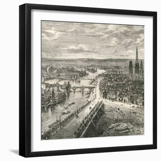 A View of Rouen, Normandy, in the Nineteenth Century, from 'French Pictures' by Rev. Samuel G.…-null-Framed Giclee Print