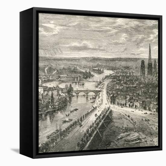 A View of Rouen, Normandy, in the Nineteenth Century, from 'French Pictures' by Rev. Samuel G.…-null-Framed Stretched Canvas