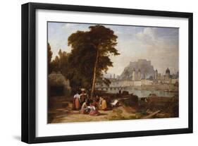 A View of Salzburg with Washerwomen in the Foreground-Philip Hutchings Rogers-Framed Giclee Print