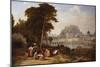 A View of Salzburg with Washerwomen in the Foreground-Philip Hutchings Rogers-Mounted Giclee Print