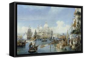 A View of Santa Maria della Salute, Venice-Alexandre Francia-Framed Stretched Canvas