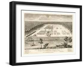 A View of Savannah, Georgia, as it Stood the 29th of March, 1734. Lithograph, USA, America-null-Framed Premium Giclee Print