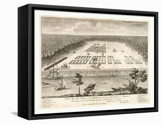 A View of Savannah, Georgia, as it Stood the 29th of March, 1734. Lithograph, USA, America-null-Framed Stretched Canvas