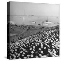 A View of Ships in the Water Near the Stadium During an Annapolis Naval Academy Football Game-David Scherman-Stretched Canvas