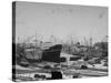 A View of Ships Lying in the Repair Docks of a Shipyard-Carl Mydans-Stretched Canvas